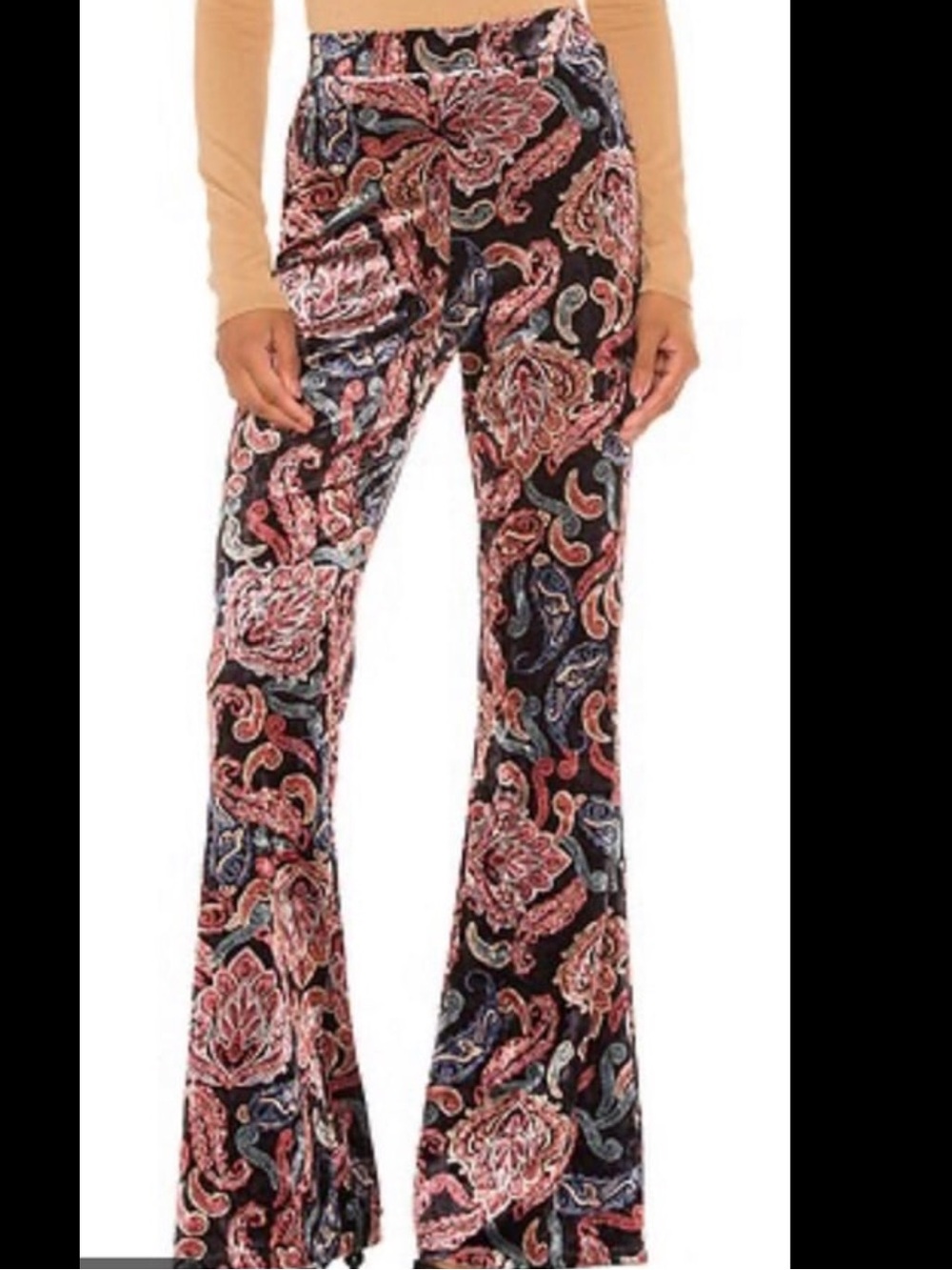 House of Harlow Anton Velvet Paisley Flare Pants
